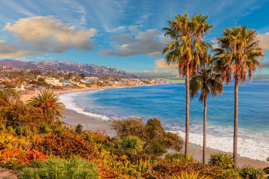 Laguna Beach coastline in Orange County, CA