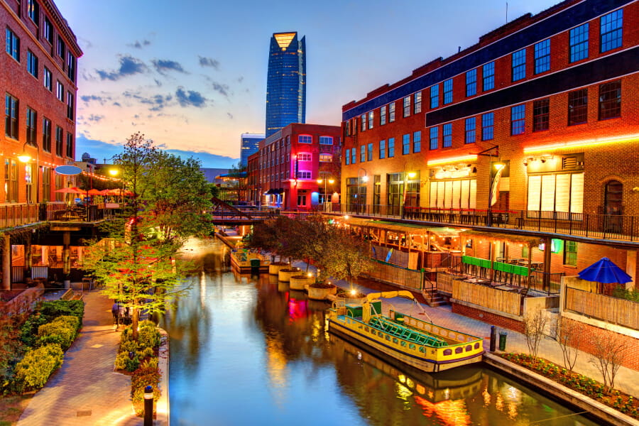 Bricktown Canal in Oklahoma City, Oklahoma