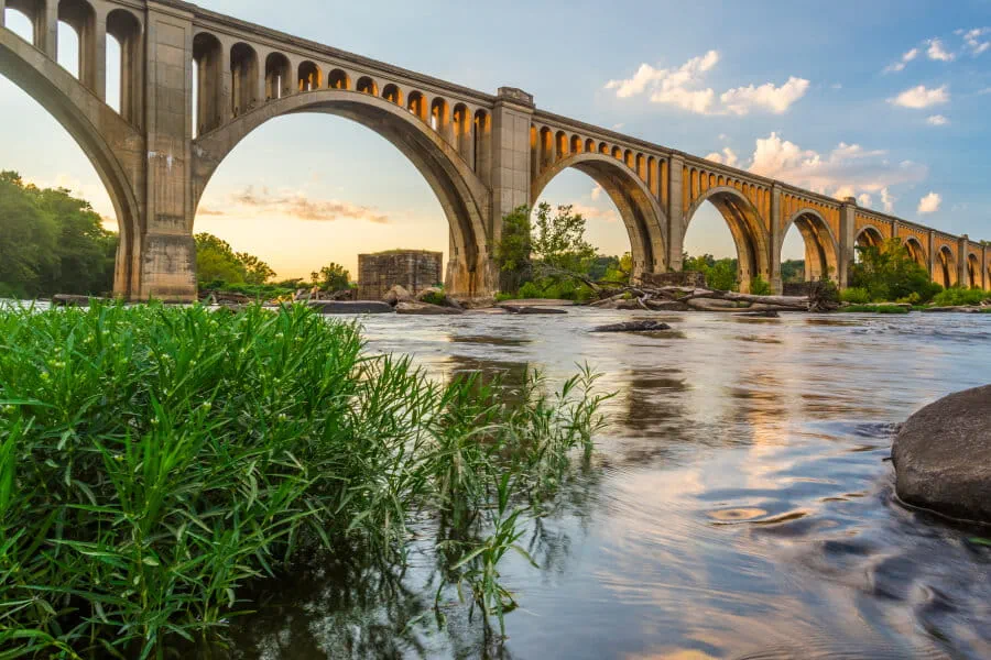Richmond Railroad Bridge over James River in Richmond, Virginia