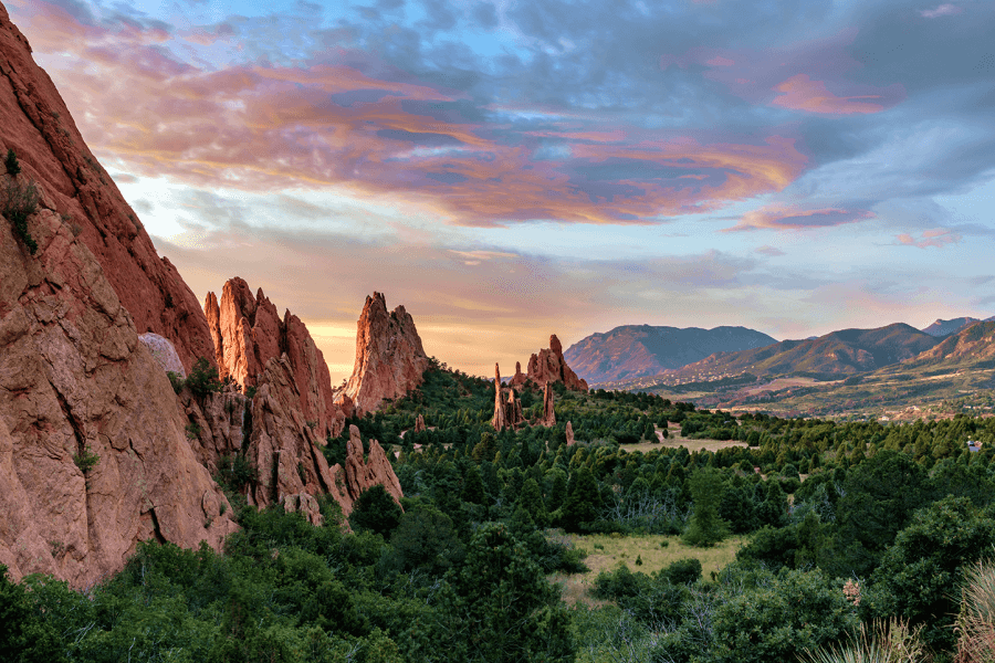 Scenic view of the area surrounding the city of Colorado Springs, CO