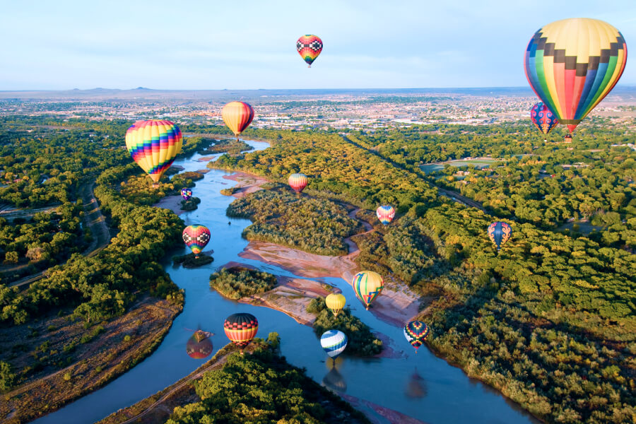 Hot Air Balloons over Albuquerque, New Mexico