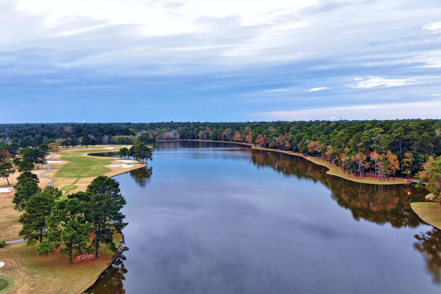 Aerial view of Kingwood Lake, Houston, Texas